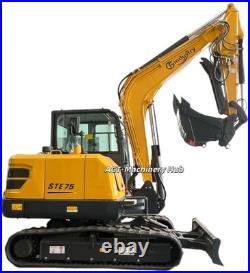 13227lbs 6 Ton SHANTUI STE75 Excavator Digger 48HP Kubota V2607T Engine 2 Speed