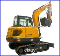 13227lbs 6 Ton SHANTUI STE75 Excavator Digger 48HP Kubota V2607T Engine 2 Speed