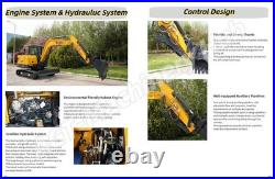 13227lbs 6 Ton SHANTUI STE75 Excavator Digger 48HP Kubota V2607T Engine 2 Speed