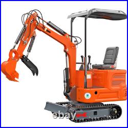 13.5HP B & S Engine Mini Excavator Crawler Digger + HYDRAULIC THUMB USA STOCK