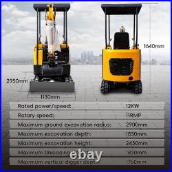 13.5HP MMS Mini Excavator Digger B&S Gas Engine with 8 Attachments Set Free Ship