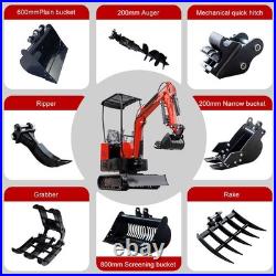 13.5HP MMS Mini Excavator Digger B&S Gas Engine with 8 Attachments Set Free Ship