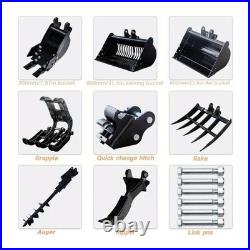 13.5HP MMS Mini Excavator Digger B&S Gas Engine with 8 Attachments Set Free Ship