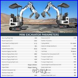 13.5HP Mini Excavator 1 TON B&S EPA Engine Auger & Quick Hitch Free Shipping