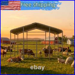 13x13ft Galvanized Metal Livestock Shelter Heavy-Duty Cattle Goat Sheep Farm US 13x13ft Galvanized Metal Livestock Shelter Heavy-Duty Cattle Goat Sheep Farm US