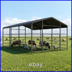 13x20ft Galvanized Livestock Shelter Metal Cattle Shed Steel Barn Horse Goat