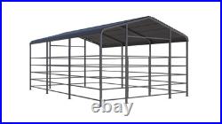 13x20ft Galvanized Livestock Shelter Metal Cattle Shed Steel Barn Horse Goat