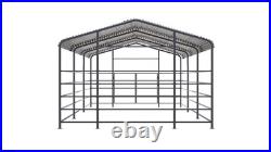 13x20ft Galvanized Livestock Shelter Metal Cattle Shed Steel Barn Horse Goat