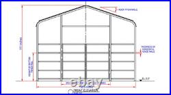 13x20ft Galvanized Metal Livestock Shelter Heavy-Duty Cattle Barn Animal Shade
