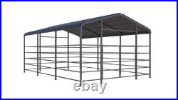 13x20ft Galvanized Metal Livestock Shelter Heavy-Duty Cattle Barn Animal Shade