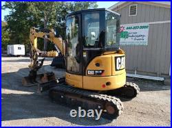 14 Caterpillar 303.5 E2CR Mini Excavator, Hydraulic Thumb, Cab, (2) buckets