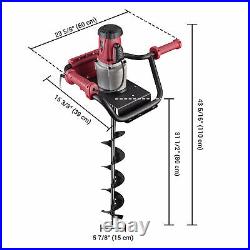 1500W Electric Post Hole Digger with 6 inch Digging Auger Drill Bit Outdoor