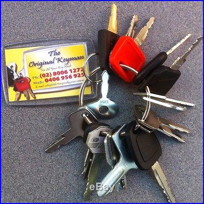 16 Heavy Plant Equpiment Keys Excavator Caterpillar Komatsu Hitachi Complete Set