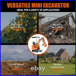 1TON Mini Excavator 13.5 HP B&S Engine Tracked Digger Hydraulic joystick2025new