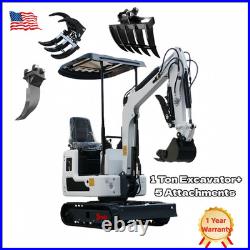 1TonFree Ship Mini Excavator B&S EPA Engine Digger 13.5hp Gas Tracked Free Ship