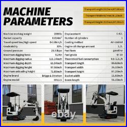 1Ton Mini Excavator Gas B&S EPA Engine 13.5HP USA Free Wooden Crate Package New