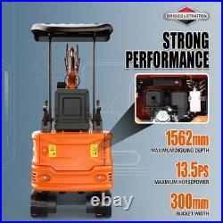 1Ton Mini Excavator Hydraulic Thumb & 13.5HP Skid Steer Loader B&S Engine Combo
