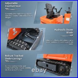 1Ton Mini Excavator Hydraulic Thumb & 13.5HP Skid Steer Loader B&S Engine Combo
