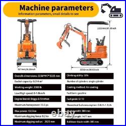 1Ton Mini Excavator Pilot System Diggers B&S Engine with Attachments Ripper, EPA 1Ton Mini Excavator Pilot System Diggers B&S Engine with Attachments Ripper, EPA