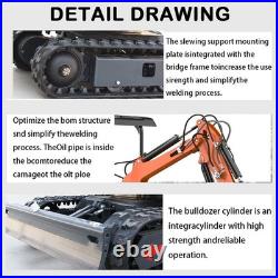 1Ton Mini Excavators B&S Engine 13.5HP Digger Hydraulic Thumb Clip EPA Certified