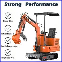 1Ton Mini Excavators B&S Engine 13.5HP Digger Hydraulic Thumb Clip EPA Certified