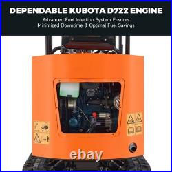 1.1T 13.8hp Mini Diesel Excavator Digger Mini Crawler With Kubota D722 Engine
