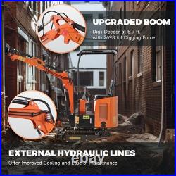 1.1T 13.8hp Mini Excavator Crawler Digger 2698lbf Kubota D722 Diesel EPA Engine