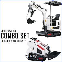 1-1.8TON Mini Excavator Kubota B&S Skid Steer Loader Lawn mower Combo FREE SHIP