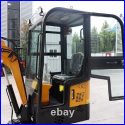 1.2 Ton Closed Cabin Mini Excavators For Sale 13.5HP with Gas EPA Engine