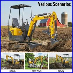 1.2 Ton Mini Excavator 13.5HP B&S Gas Engine with Hydraulic Thumb EPA US Free Ship
