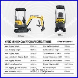 1.2 Ton Mini Excavator 13.5HP B&S Gas Engine with Hydraulic Thumb EPA US Free Ship