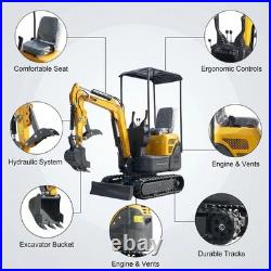 1.2 Ton Mini Excavator 13.5HP B&S Gas Engine with Hydraulic Thumb EPA US Free Ship