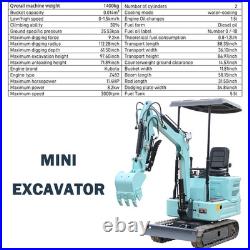 1.4Ton Mini Excavator + Attachments Kubota Diesel Engine Auger Drill Ripper Rake 1.4Ton Mini Excavator + Attachments Kubota Diesel Engine Auger Drill Ripper Rake