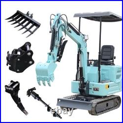 1.4Ton Mini Excavator Clawer Digger KUBOTA Diesel Engine with 4 Attachments Rake