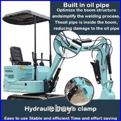 1.4Ton Mini Excavator Clawer Digger KUBOTA Diesel Engine with 4 Attachments Rake