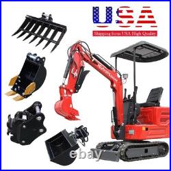 1.4Ton Mini Excavator Hydraulic Diggers Kubota Engine with Attachments EPA USA