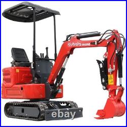1.4Ton Mini Excavator Hydraulic Diggers Kubota Engine with Attachments EPA USA