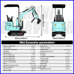 1.4Ton Mini Excavator KUBOTA Diesel Engine Pilot System with Hydralic Thumb USA