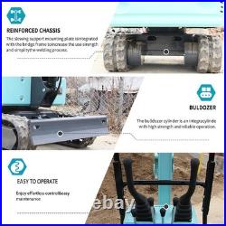 1.4Ton Mini Excavator KUBOTA Diesel Engine with Flail Mower Attachment USA STOCK