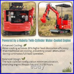 1.4Ton Mini Excavator Kubota Diesel Pilot System with Auger Drill &5 Attachments