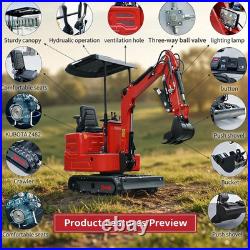 1.4Ton Mini Excavator Kubota Diesel Pilot System with Auger Drill &5 Attachments