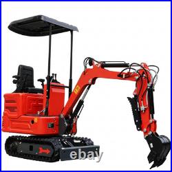 1.4Ton Mini Excavator Kubota Diesel Pilot System with Auger Drill &5 Attachments