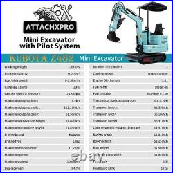1.4Ton Mini Excavator Pilot System KUBOTA Diesel Engine with Hydralic Thumb USA