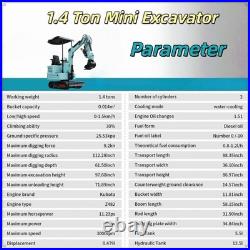 1.4Ton Mini Excavator with Kubota Diesel Engine Pilot System Hydraulic USA Stock 1.4Ton Mini Excavator with Kubota Diesel Engine Pilot System Hydraulic USA Stock