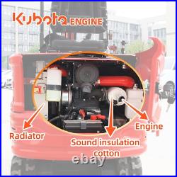 1.4 Ton Kubota Engine 11.23 HP Excavator Hydraulic Thumb Clamp Free Shipping US