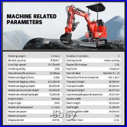 1.4 Ton Mini Excavator, 13.5HP Mini Skid Steer Loader Bundle, Free Ship & Unload