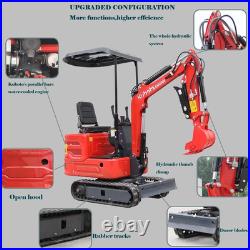 1.4 Ton Mini Excavator, 13.5HP Mini Skid Steer Loader Bundle, Free Ship & Unload