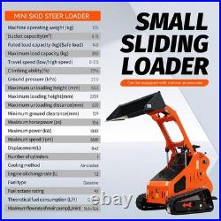 1.4 Ton Mini Excavator, 13.5HP Mini Skid Steer Loader Bundle, Free Ship & Unload