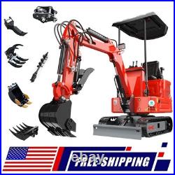 1.4 Ton Mini Excavator Crawler Kubota Diesel Engine Ripper Auger Drill Free Ship