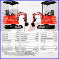 1.4 Ton Mini Excavator Crawler Kubota Diesel Engine Ripper Auger Drill Free Ship